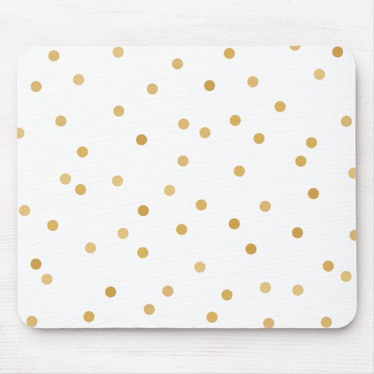 Elegante moderne weißes Goldconfetti-Punkte Mousepad (Vorne)