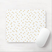 Elegante moderne weißes Goldconfetti-Punkte Mousepad (Mit Mouse)