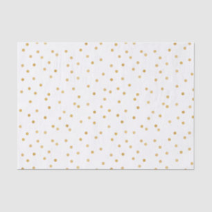 Elegante moderne Weißund Goldconfetti-Punkte Seidenpapier