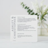 Elegante Moderne Weltraum Gray Wedding Programm (Stehend Vorderseite)