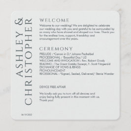 Elegante Moderne Weltraum Gray Wedding Programm