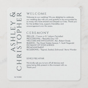 Elegante Moderne Weltraum Gray Wedding Programm