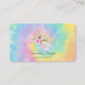 Elegante moderne Whisk-Blume Gefärbte Krawatte Visitenkarte (Vorderseite)