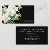 Elegante moderne White Orchids Schwarze Visitenkar Visitenkarte (Vorne/Hinten)