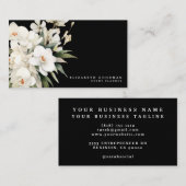Elegante moderne White Orchids Schwarze Visitenkar Visitenkarte (Vorne/Hinten)