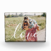 Elegante moderne White Script-Liebe Fotoblock (Vorderseite)