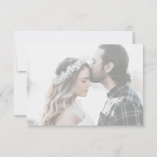 Elegante moderne White Wedding Enclosure Card Einladung (Rückseite)