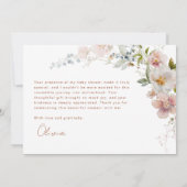 Elegante moderne Wildblume Babydusche Dankeskarte (Rückseite)