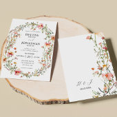 Elegante Moderne Wildblume Blumengarten Hochzeit Einladung