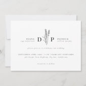 Elegante Moderne Wildblume Erste Hochzeit Einladung (Vorderseite)