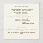 Elegante moderne Wildblume Offweiße Hochzeit Programm (Rückseite)