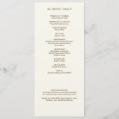 Elegante moderne Wildblume Offweiße Hochzeit Programm (Rückseite)