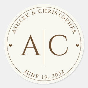 Elegante moderne Wildblume Offweiße Hochzeit Runder Aufkleber