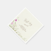 Elegante moderne Wildblume Offweiße Hochzeit Serviette (Ecke)