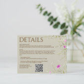 Elegante Moderne Wildblume Taupe Wedding Begleitkarte (Stehend Vorderseite)