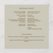 Elegante Moderne Wildblume Taupe Wedding Programm (Rückseite)