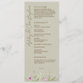 Elegante Moderne Wildblume Taupe Wedding Programm (Vorderseite)