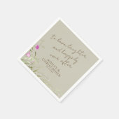 Elegante Moderne Wildblume Taupe Wedding Serviette (Ecke)