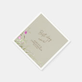 Elegante Moderne Wildblume Taupe Wedding Serviette (Ecke)