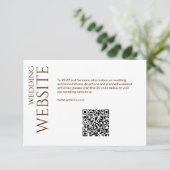 Elegante Moderne Wildblume White & Bronze Wedding Begleitkarte (Stehend Vorderseite)