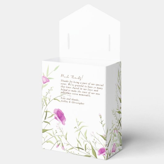 Elegante Moderne Wildblume White & Bronze Wedding Geschenkschachtel (Geöffnet)