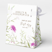 Elegante Moderne Wildblume White & Bronze Wedding Geschenkschachtel (Rückseite)