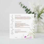 Elegante Moderne Wildblume White & Bronze Wedding Programm (Stehend Vorderseite)