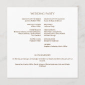 Elegante Moderne Wildblume White & Bronze Wedding Programm (Rückseite)