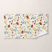 Elegante Moderne Wildblumen auf Weiß Badhandtuch Set (Handtuch)