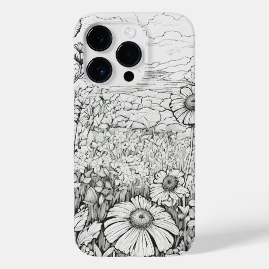 Elegante moderne Wildblumen leere Case-Mate iPhone Hülle (Rückseite)