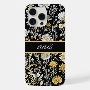 Elegante moderne Wildblumen-Monogramm iPhone 15 Pro Max Hülle