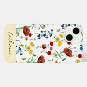Elegante moderne Wildblumen Name auf Weiß Case-Mate iPhone Hülle (Rückseite (Horizontal))