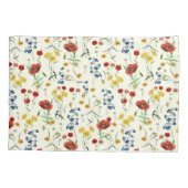 Elegante Moderne Wildblumen Weiß Kissenbezug (Rückseite-Links)