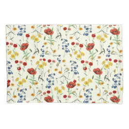 Elegante Moderne Wildblumen Weiß Kissenbezug