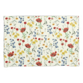 Elegante Moderne Wildblumen Weiß Kissenbezug (Vorderseite-Rechts)