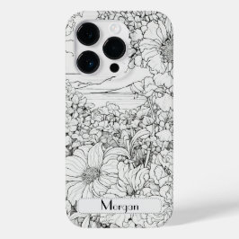 Elegante Moderne Wildblumen weiß und schwarz Case-Mate iPhone 14 Pro Hülle