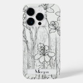 Elegante Moderne Wildblumen weiß und schwarz Case-Mate iPhone Hülle (Rückseite)