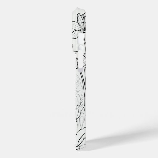 Elegante Moderne Wildblumen weiß und schwarz Case-Mate iPhone Hülle (Rückseite / Links)