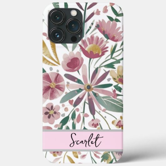 Elegante, moderne, wilde Blume in Aquarell Case-Mate iPhone Hülle (Rückseite)