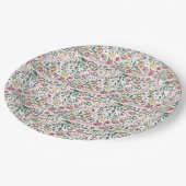 Elegante, moderne, wilde Blume in Aquarell Pappteller (Schrägansicht)