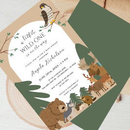 Elegante moderne Woodland Animals Forest Baby Dusc Einladung