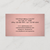 Elegante Moderne, Zickzack Rosa Rose Gold Imitate Visitenkarte (Rückseite)