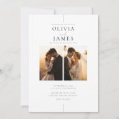 Elegante, moderne Zwei-Foto-Hochzeit Einladung (Rückseite)