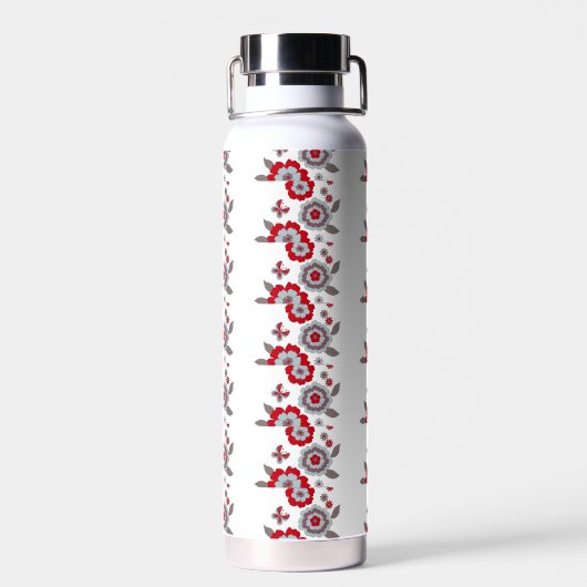 Elegante ModerneChic Blume Trinkflasche (Rückseite)