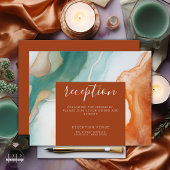 Elegante Modernes Abstraktes Agate Terracotta auf Begleitkarte