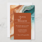 Elegante Modernes Abstraktes Agate Terracotta auf Einladung (Vorderseite)