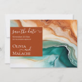 Elegante Modernes Abstraktes Agate Terracotta auf Einladung (Vorderseite)