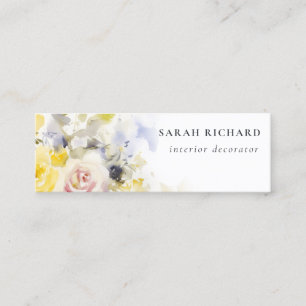 Elegante Modernes Boho Vinatge Rose Blumenbeete Mini Visitenkarte