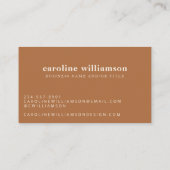 Elegante Modernes Minimalistisches Boho Visitenkarte (Rückseite)