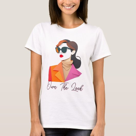 Elegante modische Frau T-Shirt (Vorderseite)
